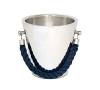 Silver Polished Steel Ice Bucket/Champagne Cooler with Rope Handles - Epicurean Regatta Champagne Cooler