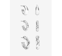Silver Polished Twist Hoops - Pack of 3 Silver
