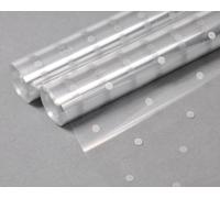 Silver Polka Dot Cellophane Florist Wrap 80cm x 20m - Extra Wide Gift Wrap | Ideal for Florists, Gift Hampers, Flower Bouquets, Gift Baskets, Floral Displays, Sweets, Cake Trays and Gift Boxes