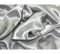 SILVER POLYESTER SILKY SATIN FABRIC **FREE UK POST** LINING MATERIAL DRESSMAKING PLAIN SHINY SILVER COLOUR POLYESTER SATIN PROM DRESS FABRIC
