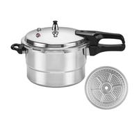 Silver Pressure Cooker - 5l Aluminum Cookware, Steamer Insert Cookers, Multipurpose Compact Design | Stove Top Cooking For Vegetable Meat Seafood Poultry Home Restaurant Fast Even Heat Distributio