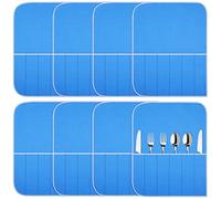 Silver Protector Bags - Blue Holder for Silverware Flatware - Anti Tarnish Silver Storage Organizer - Place Setting Roll with White Ribbon (8 Pieces)