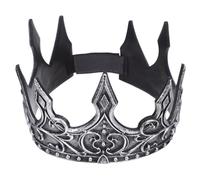 Silver Pu Foam Medieval King Crown Headband for Men