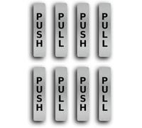 SILVER Push Pull Set Pair of Door Signs for businesses, restaurants, bars, hotels, schools, cafe. Tough 1.6 mm Thickness Material, Durable, Guaranteed not to Tear (Pack of 4)