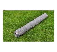 Silver PVC-Coated Steel Chicken Wire Fence 25x1.2 m Hex Mesh Garden Roll Netting