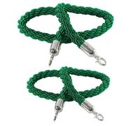 Silver Queue Barrier Rope - Stanchion Ropes 1/1.5/2/2.5m Green Braided Hemp for Crowd Control and Safety Divider for Events and Queuing