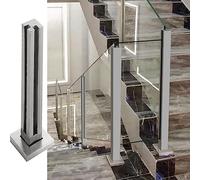 Silver Railing Fence Pole for 10-12mm Tempered GlassBaluster Set for StairsDeckGardenHallway155cm/61in Grey Middle/Corner/End Post and Stylish