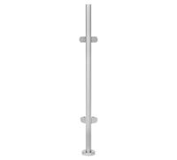 Silver Railing Post, Stainless Steel Railing Fence Pole Corner Post Pole, for Balcony Guardrails, Attic Guardrails, Staircase Guardrails 110cm