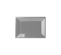 Silver Rectangular Reusable Plastic Serving Tray - 9 x 13 Inches / 23 x 33cm - Pack of 3