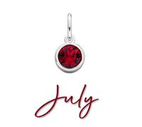 Silver Red Cubic Zirconia Birthstone Charm - July - Z4207