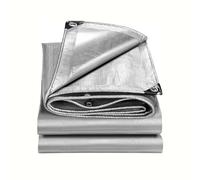 Silver Reflective Tarps with Grommets and Reinforced Edges,Outdoor Tent Cover for Emergency Rain,Grommets Every 39.37 Inches,160g/m²,Polyethylene