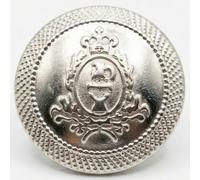 Silver Regal Coat of Arms Metal Shank Buttons 23mm 2 Pack