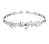 Silver Renaissance Fairy Leaf Crown - Elf Laurel Circlet for Greek Goddess Costume Women, Vintage King Crowns Viking Headwear for Renfaire Halloween