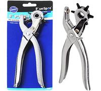 SILVER Revolving Leather Punch Plier | Rivet | 6 Sizes | DIY | Belt | EYELET | Hole | Cut | Puncher | Leathercraft | Cutter | Workshop | Accessories | Tailor | Craft Hand Tools | UK FREE P&P