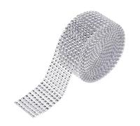Silver Rhinestone Chain Trim for Sewing DIY Clothing Accessories Crafts | Plastic Decorative Edging, Easy to Sew, Versatile Embellishment for Bags, Fashion Projects and Handmade Creations