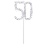 Silver Rhinestone Crystal Number 50 Cake Topper Birthday Wedding 50Th Anniversary Cake Topper Cake Decor Accessories Strong and Long-Lasting