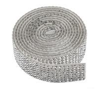 Silver Rhinestone Strip 90cm for crystal Bling Sticker White For Decoration | Rhinestone material Multi-purpose decor for clothing cars phones computers Width options 0.9cm 1.7cm 2.6cm