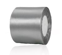 Silver Ribbon 3 Inch x 25 Yards, Grey Satin Fabric Ribbon for DIY Crafts, Gift Wrapping, Bows Making, Wreaths, Flower Bouquets, Chair Sash, Christmas and Wedding Party Decorations