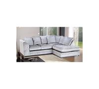 (Silver, Right hand corner) Bella Crushed Velvet Corner sofa