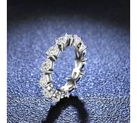 Silver Rings Cute, Anniversary Rings for Women with 5ct Pear Shape Moissanite Platinum Size P 1/2