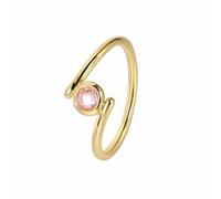Silver Rings for Women Goth, Eternity Ring for Women Gold Solitaire with Pink Round Shape Morganite 9K Yellow Gold Size S 1/2
