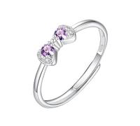 Silver Rings For Women Natural Ruby/Topaz/Citrine/Peridot/Amethyst Pear Cut Halo Ring 925 Sterling Silver Feather Ring For Women Silver Cubic Zircon Promise Wedding Band | Mothers Day Gift Amethyst