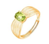 Silver Rings For Women natural Topaz Citrine Ruby Solitaire Engagement Rings 14K Gold Plated Matte Brushed Band Adjustable Anniversary Wedding Band For Women Gift Peridot Gold Plated