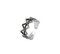 Silver Rings For Women,S Sterling SilverSilver Ring For Women Retro Distressed Rhombus Ripple Geometry Adjustable Open Knuckle Tail Ring Finger Joint Jewelry For Lady Girls Wedding Valentine'S