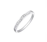 Silver Rings Knuckle, Promise Rings for Her with 0.14Ct Diamond 9K White Gold Size H 1/2