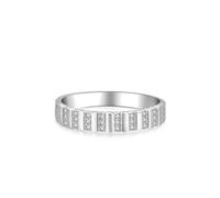 Silver Rings Love, Pretty Rings for Women Line with Round Shape Lab Created Diamond Pt950 Size M 1/2