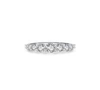 Silver Rings Love, Wedding Band Unique with Created Diamond 18K White Gold Size J 1/2