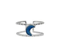 Silver Rings,S Sterling SilverSilver Ring For Women Double Inlaid Moon Drip Glaze Adjustable Open Knuckle Tail Ring Finger Joint Jewelry For Lady Girls Wedding Valentine'S Day Gift