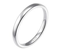 Silver Rings Wedding Band Rings For Women Silver Ring High Polish Plain Dome Wedding Band Fit Size 5 8 A (7)