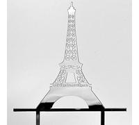 Silver Romantic Paris Eiffel Tower Cake Topper Wedding Birthday Acrylic
