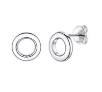 Silver Round Circle Stud Earrings for Women 925 Sterling Silver Small Earring for Sensitive Ears