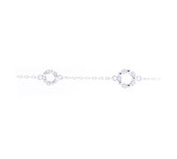 Silver Round CZ Star Ring Charm Bracelet - ABB217 Jewelco London White One Size