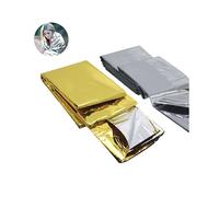 (Silver, S) Outdoor Emergency Blanket Survive First Aid Military Rescue Kit Windproof Waterproof Foil Thermal Blanket for Camping Hiking