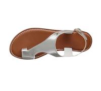 Silver Sandals For Women Ladies Sandals Size 5 Uk Wide Fit Trend Clip Thumb Sandal Lightweight Walking Sandal For Work Comfort Holiday Shoe With Ankle Straps Solid Coloured Loafers Low Top
