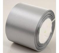 Silver Satin Ribbon - 50mm Wide - 5 Meter - Gift Wrap Ribbon, Ribbons for Gift Wrapping, Christmas Day Decorative Ribbon, Fabric Ribbon, Gift Wrapping Ribbon for Crafting, Wedding Party Decor