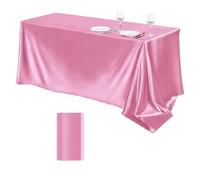 Silver Satin Tablecloth 145x300cmSmooth Silk Fabric for Christmas Dinner Wedding Party Banquet Table DecorationElegant Rectangular Cover 1 Piece