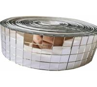 Silver Self-Adhesive Glass Mirror Mosaic,2400Pcs 5x5mm Mirror Tiles for DIY Disco Ball, Cowboy Hat, Vase, Bottle, Interior Decoration