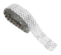 Silver Self Adhesive Rhinestone Ribbon Trim for Clothing Crafts and Decor | Glass Crystal Embellishment, Cuttable Surface-friendly Backing, Suitable for Phone Cases, Gift Boxes, Cake Decoration