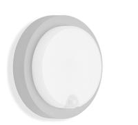 LED Outdoor Wall Light 12W 1150lm 4000K IP44 Motion Sensor Round Lamp Silver