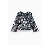 Silver Sequin Embellished Long Sleeve Top 5 years