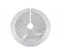 Silver Sequin Faux Fur Tree Skirt