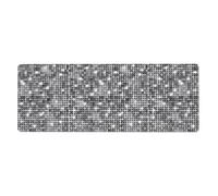 Silver Sequin Sparkle Pattern Extra Large Rubber Desk Mat 12x31.5in