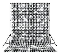 Silver Sequin Sparkle Pattern Print Backdrop Background for Photography Portrait Photoshoot,Photo Studio Prop and Party
