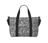 Silver Sequin Sparkle Pattern Print Handheld Crossbody Travel Bag Single Shoulder Handbag Sports and Fitness Bag Travel Luggage Bag