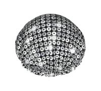 Silver Sequin Sparkle Pattern Print Soft Shower Cap for Women Men Reusable hat Lightweight hat and Bath Hair Cap
