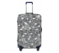 Silver Sequin Sparkle Pattern Print Suitcase Covers Personalized Luggage Protector Elastic Washable Travel Gear Cover, Black, S